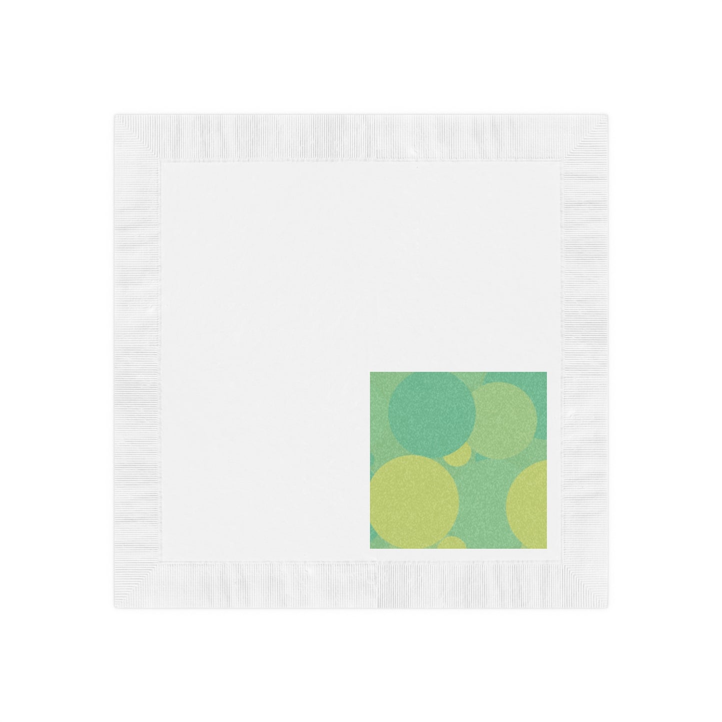 Pastel Green Patches White Coined Napkins, 6.5" x 6.5"