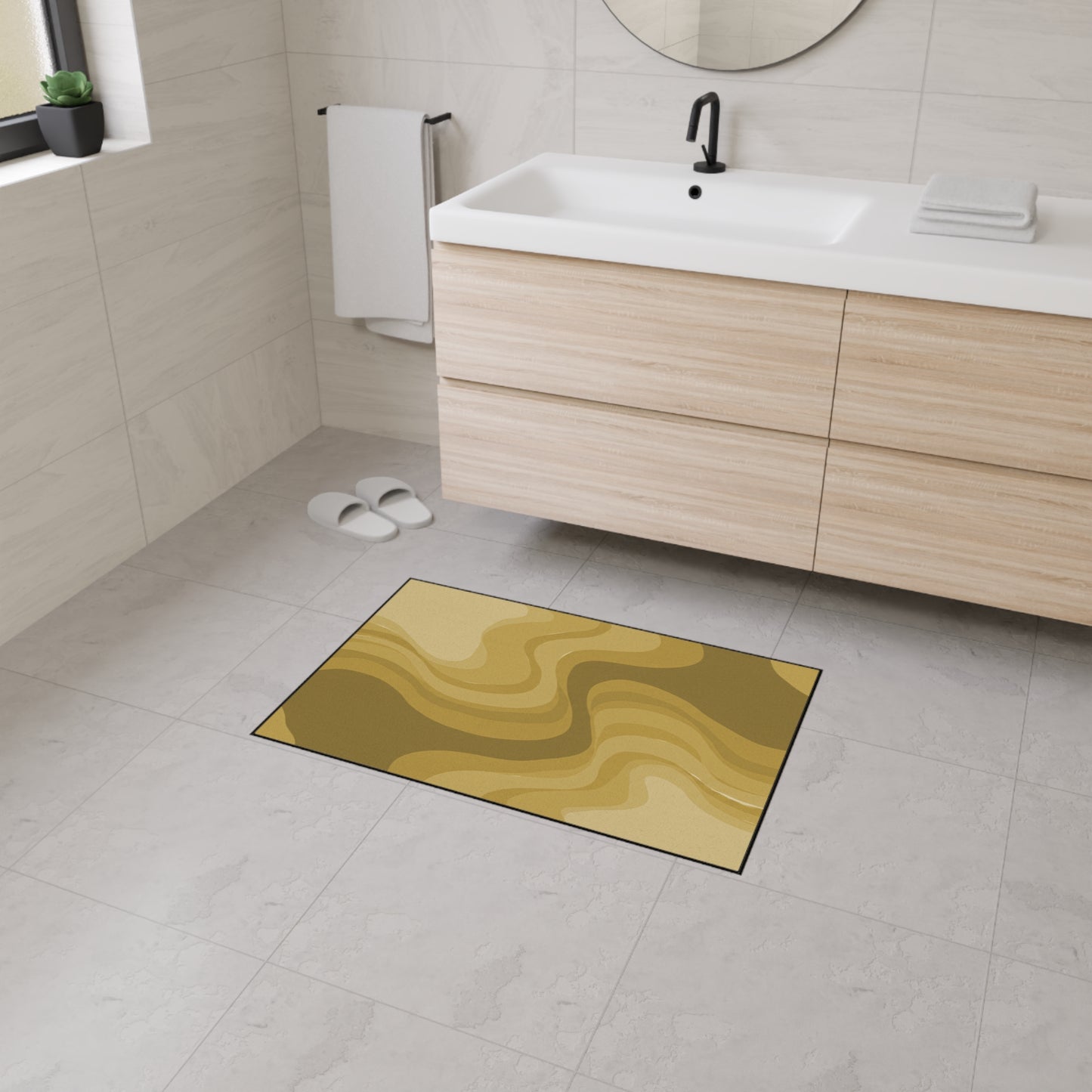 Brown Wavey 24" x 36" Heavy Duty Floor Mat