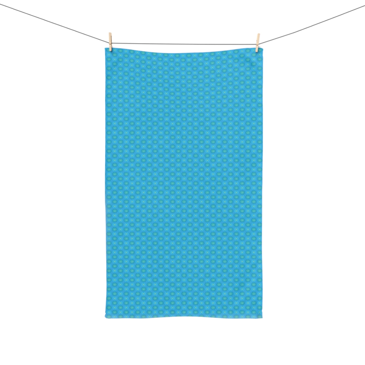 Blue Green Star-crossed Bodies Hand Towel, 16" x 28"