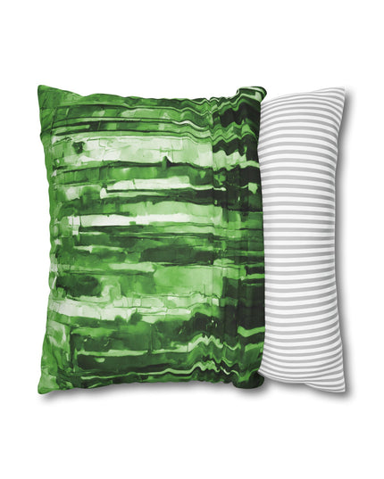 Striped Mint Pastel Spun Polyester Square Pillowcase, 14" x 14"