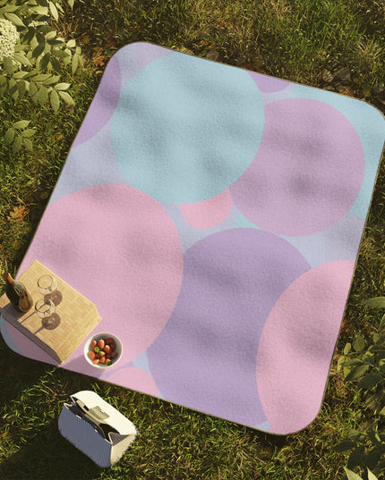 Pastel Purple and Mauve Patches 61" × 51" Picnic Blanket