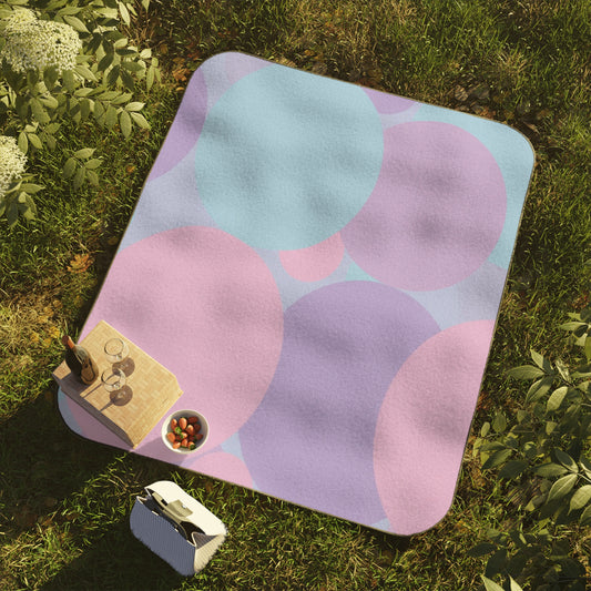 Pastel Purple and Mauve Patches 61" × 51" Picnic Blanket