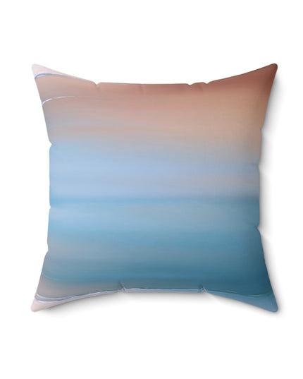 Blue Sea Peach Fog 18" x 18" Faux Suede Square Pillow