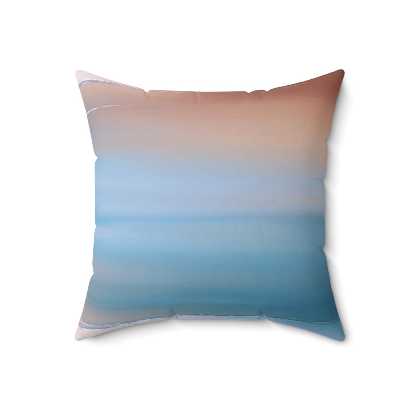 Blue Sea Peach Fog 18" x 18" Faux Suede Square Pillow