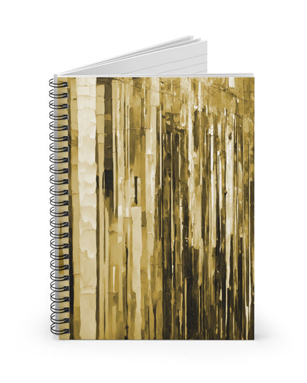 Striped Light Brown Spiral Notebook - Ruled Line, 6" x 8", 118 pages