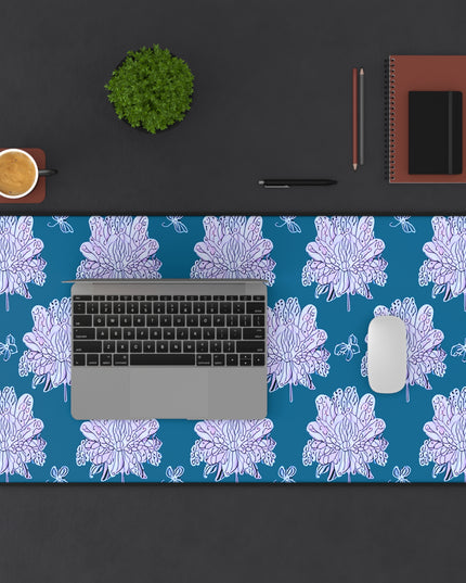 Lavender Floral Butterflies 16" x 32" Desk Mat