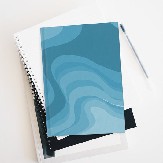 Sky Blue Wavey 5" x 7" Journal - 128 Ruled Line pages