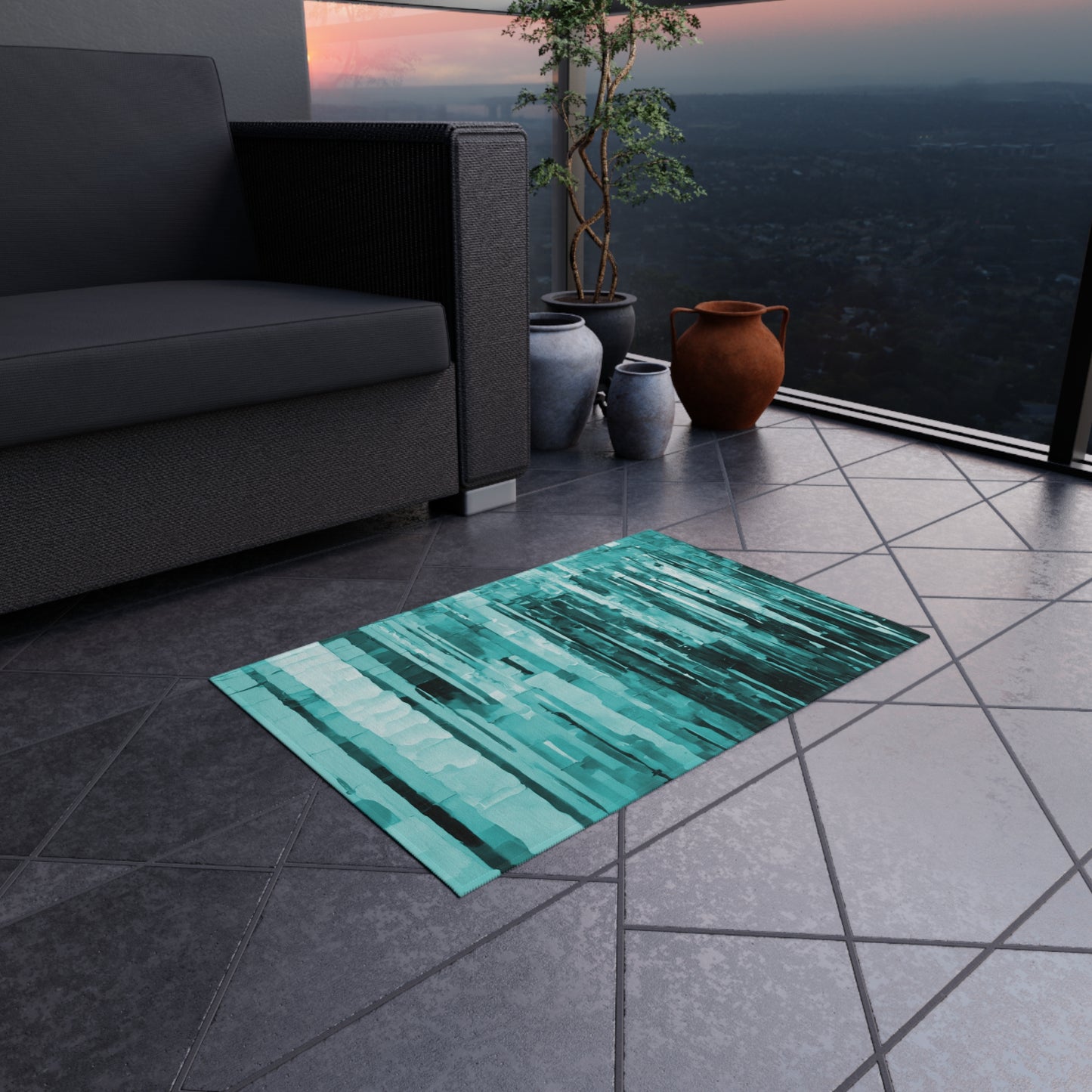 Striped Tif Outdoor Rug, 24" x 36"