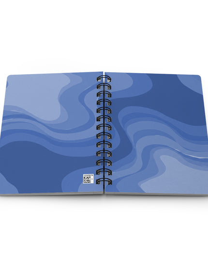 Deep Blue Wavey Spiral Bound Journal, 5" x 7" 150 pages