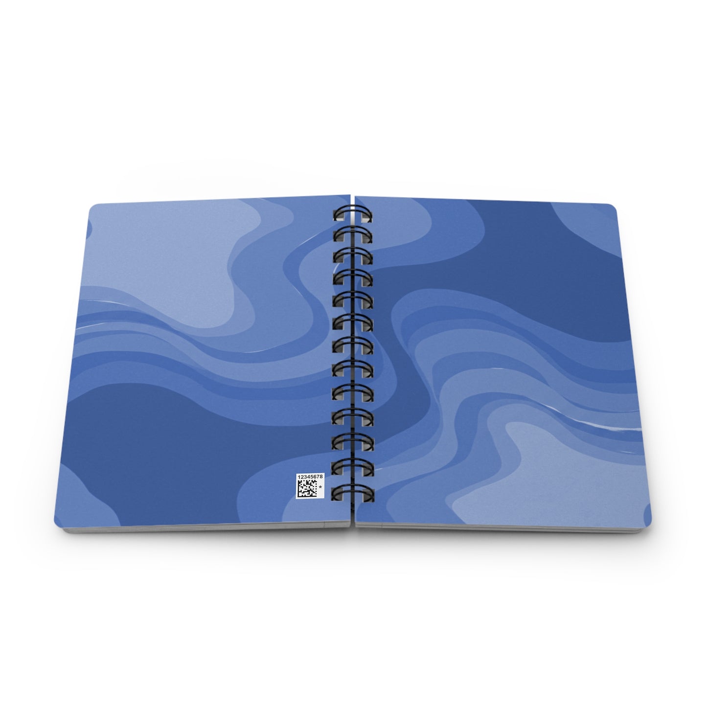 Deep Blue Wavey Spiral Bound Journal, 5" x 7" 150 pages