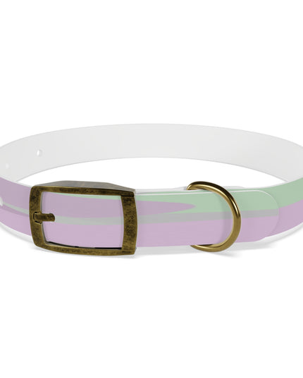 Pastel Lavender Purple and Soft Green Patches Small Dog Collar