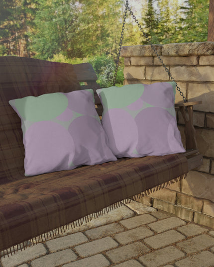 Pastel Lavender Purple and Soft Green Patches 20" x 20" Outdoor Pillows