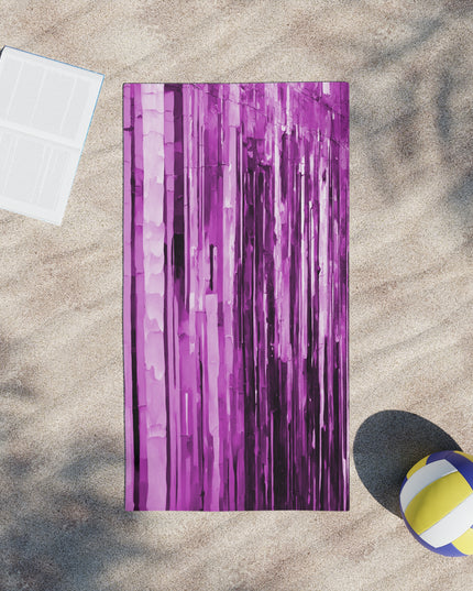 Striped Soft Lavender Pastel Beach Towel, 24" x 44"