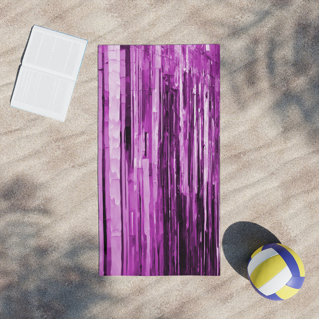 Striped Soft Lavender Pastel Beach Towel, 24" x 44"
