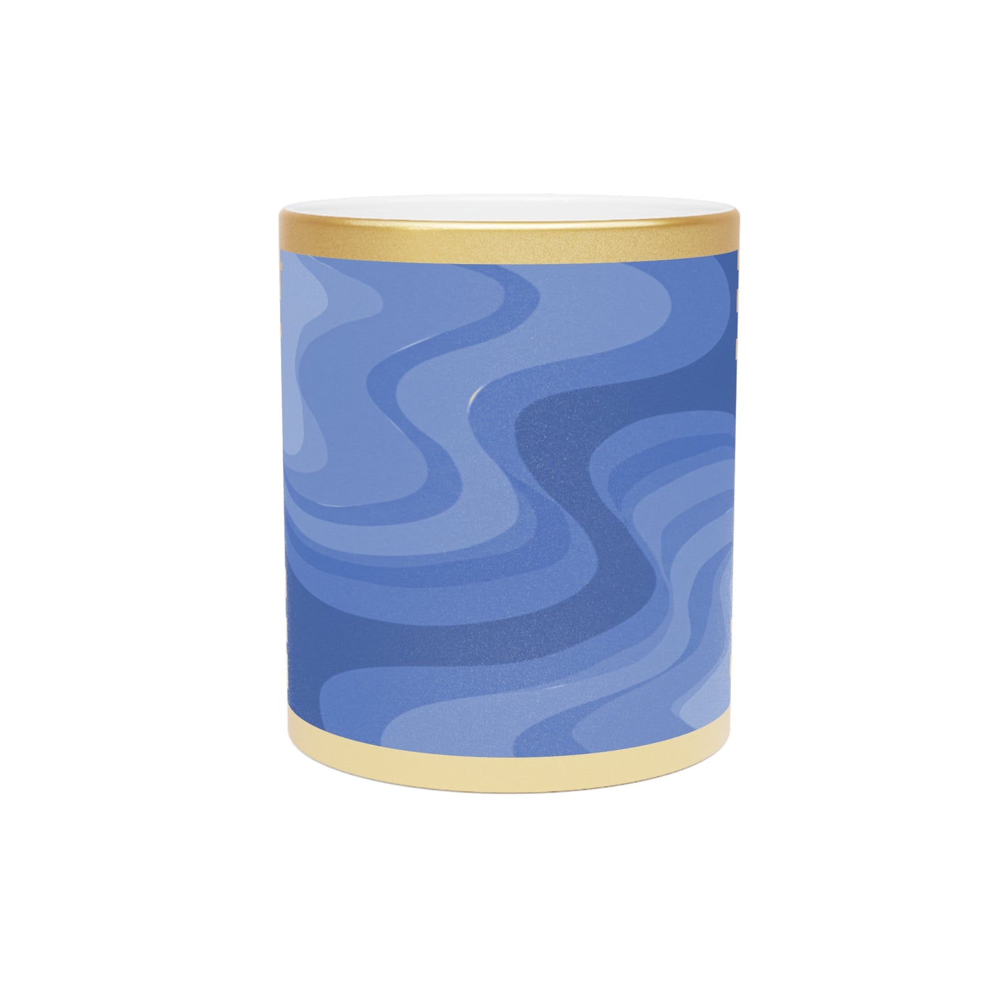Deep Blue Wavey 11 oz Metallic Mug (Silver\Gold)