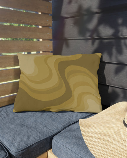 Brown Wavey 20" x 14" Outdoor Pillow