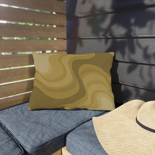 Brown Wavey 20" x 14" Outdoor Pillow