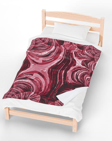 Uzi Spiral Ruby Velveteen Plush Blanket, 50" x 60"