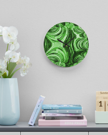 Uzi Spiral Mint Pastel Acrylic Wall Clock, Round or Square, 10.75" x 10.75"