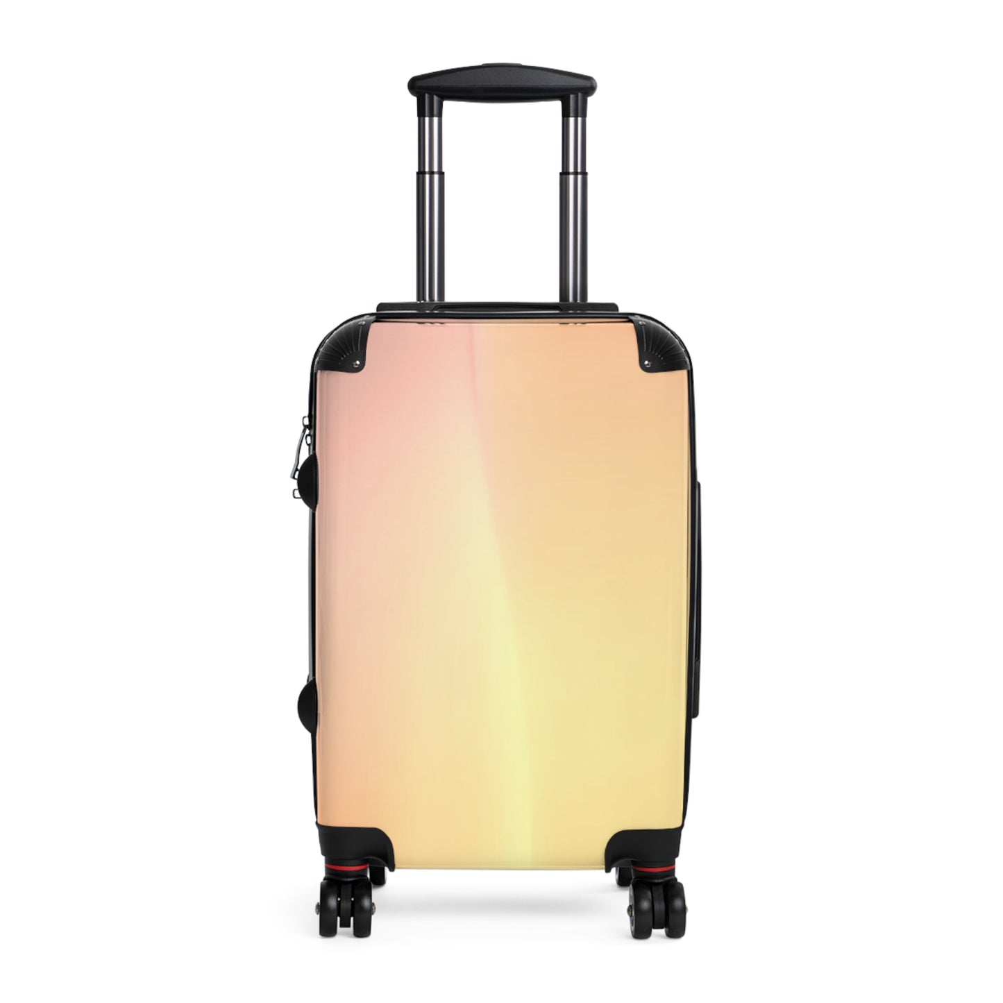 Hot Peach Fade Small Suitcase with built in lock, 4 double-wheels, telescopic handle, and ABS back hard-shell