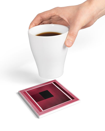 Red Shadow 4" x 4" Square Ceramic Coaster