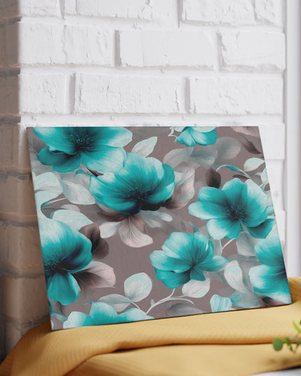 Tif Green Gray Floral Bunch Glass Cutting Board, 8" x 11"