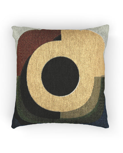 Yellow Eyepiece Woven Pillow, 17" x 18"