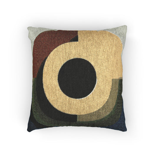 Yellow Eyepiece Woven Pillow, 17" x 18"