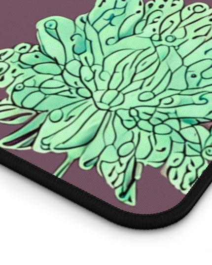 Mint Green Floral Butterflies 16" x 32" Desk Mat