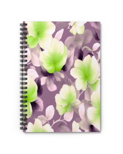 Lime Lavender Floral Bunch Spiral Notebook - Ruled Line, 6" x 8", 118 pages