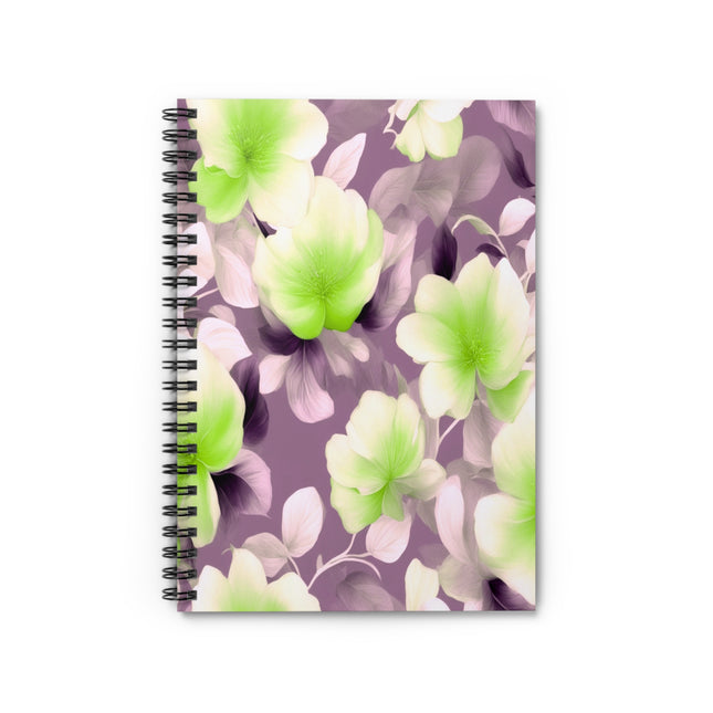 Lime Lavender Floral Bunch Spiral Notebook - Ruled Line, 6" x 8", 118 pages
