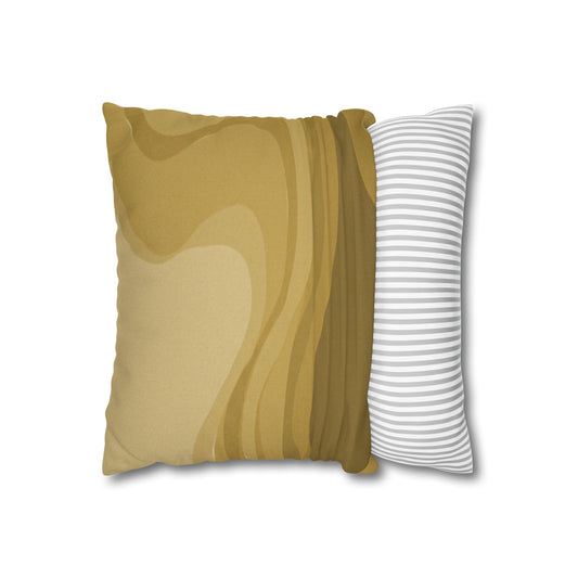 Brown Wavey Spun Polyester Square Pillowcase, 14" x 14"