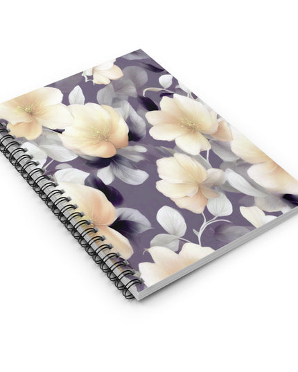 White Blush Floral Bunch Spiral Notebook - Ruled Line, 6" x 8", 118 pages