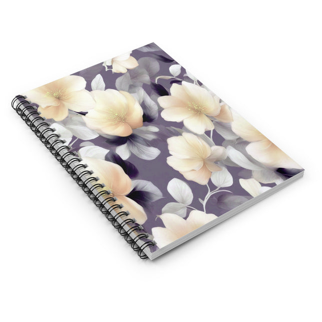 White Blush Floral Bunch Spiral Notebook - Ruled Line, 6" x 8", 118 pages
