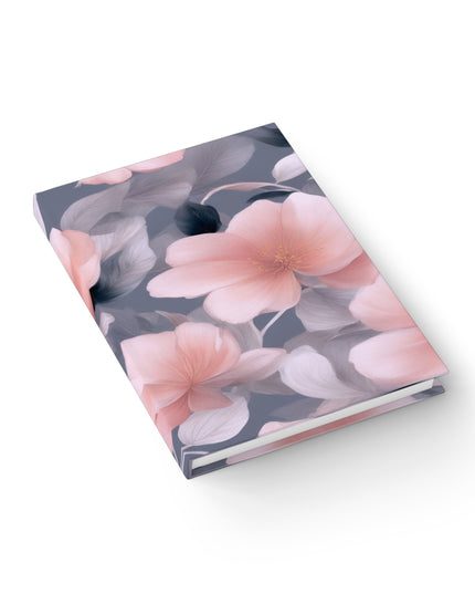 Peach and Blue Gray Floral Bunch Journal - 128 Blank pages, 5" x 7"