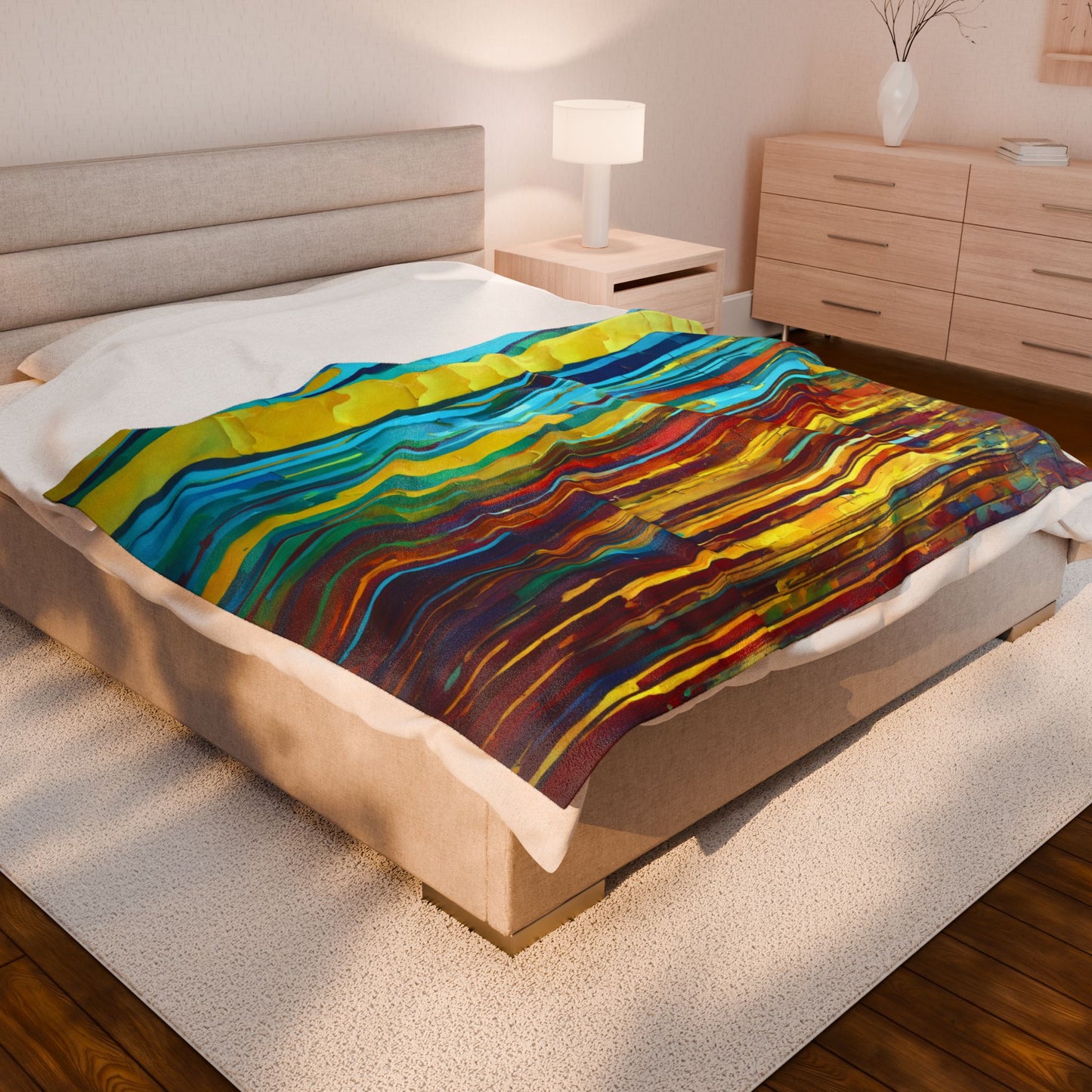 Striped Alpha Velveteen Plush Blanket, 60" x 80"