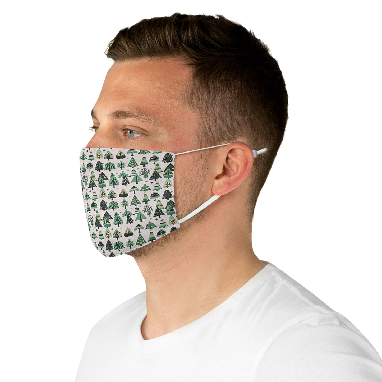 Mini Vintage Green Trees Fabric Face Mask