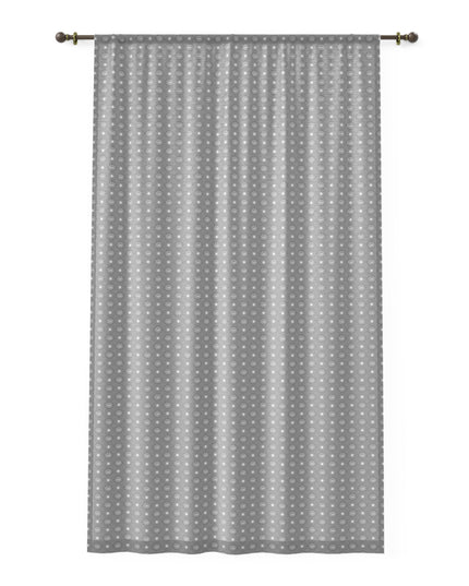 Desaturated Star-crossed Bodies Sheer Window Curtain, 50" x 84", partially transparent
