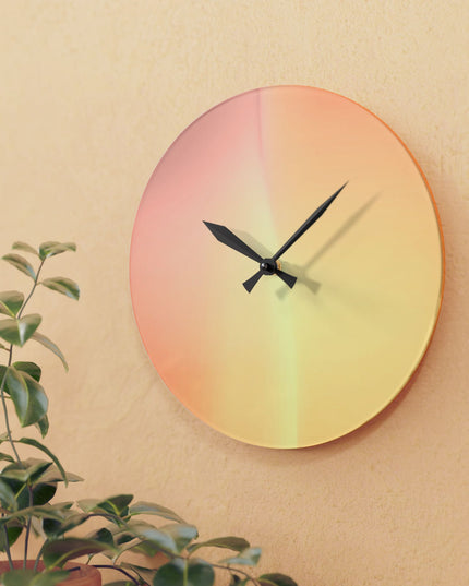 Hot Peach Fade Acrylic Wall Clock, Round or Square, 10.75" x 10.75"