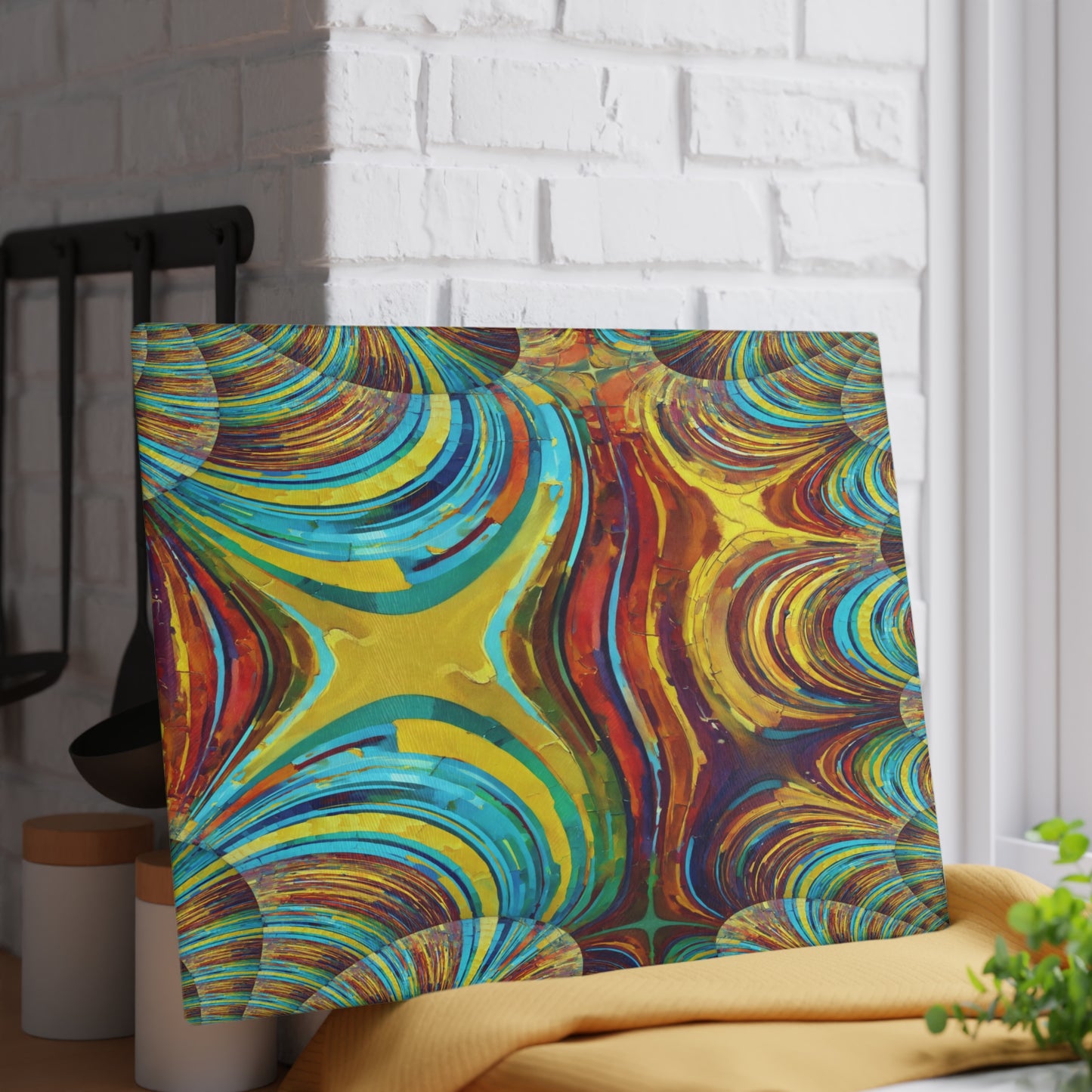 Uzi Spiral Alpha 11" x 15" Glass Cutting Board