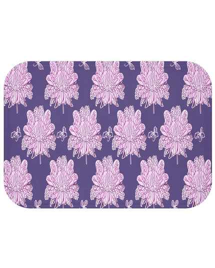 Magenta Floral Butterflies 24" x 17" Bath Mat