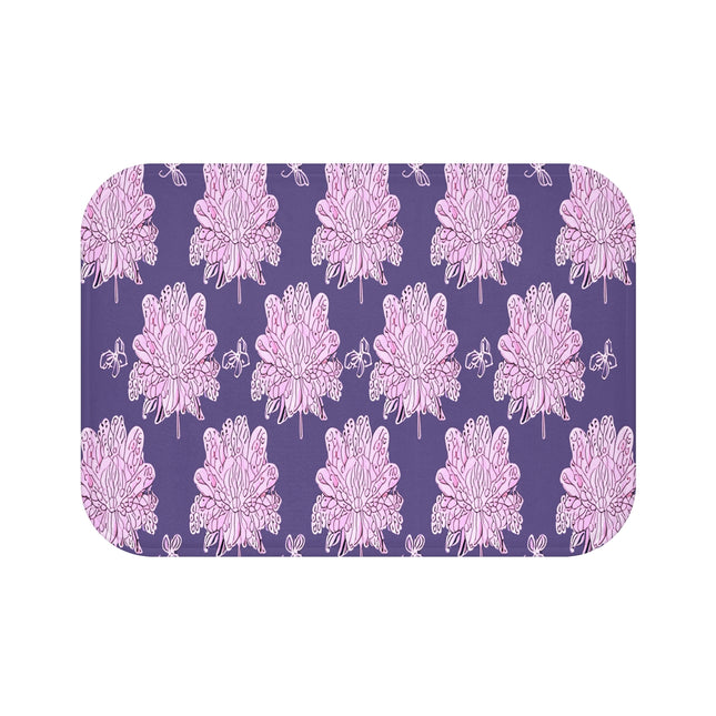 Magenta Floral Butterflies 24" x 17" Bath Mat