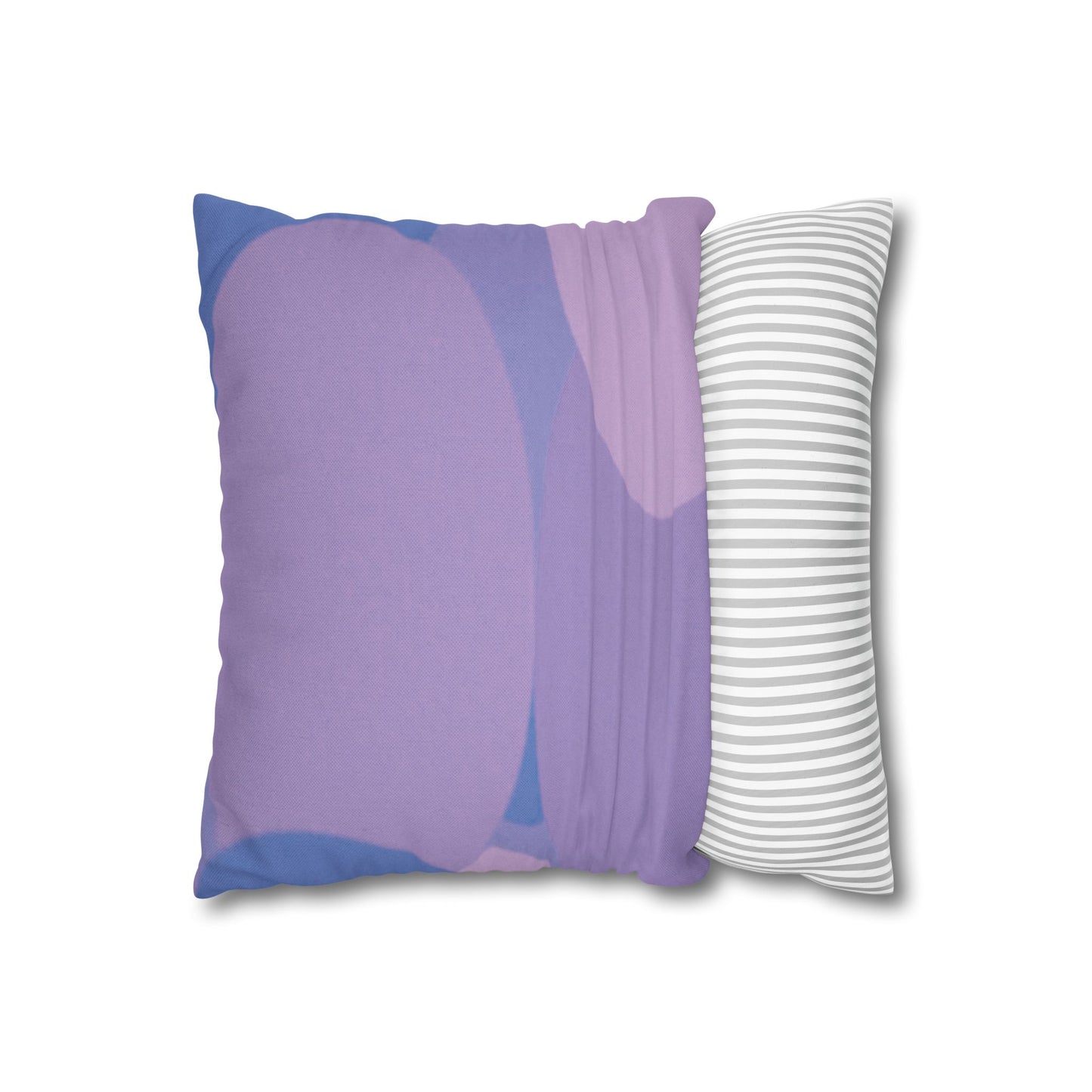 Pastel Purple Family Patches Spun Polyester Square Pillowcase, 14" x 14"