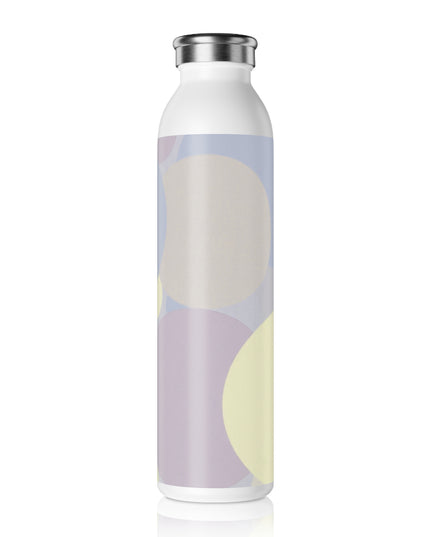 Pastel Soft Blue and Soft White Patches Slim Water Bottle, 20 oz White