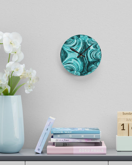 Uzi Spiral Tif Acrylic Round Wall Clock, 8" x 8"