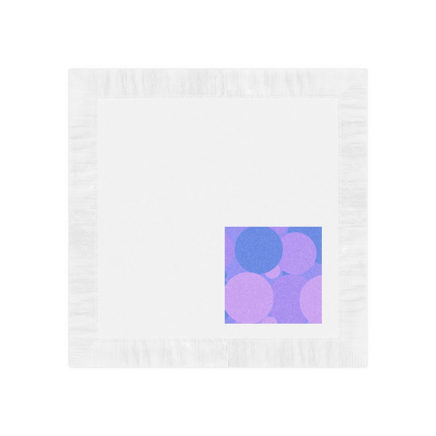 Pastel Purple Family Patches White Coined Napkins, 4.8" x 4.8"