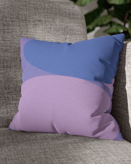 Pastel Purple Family Patches Spun Polyester Square Pillowcase, 14" x 14"
