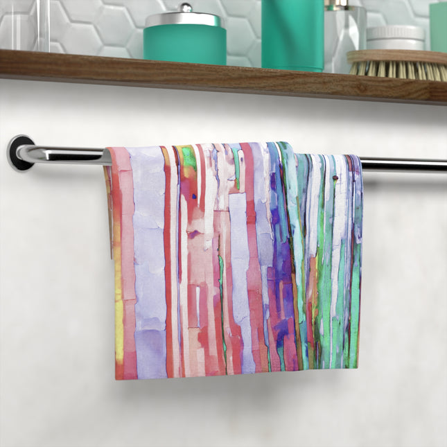 Striped Pastels Face Towel, 13" x 13"