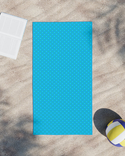 Blue Green Star-crossed Bodies Beach Towel, 24" x 44"