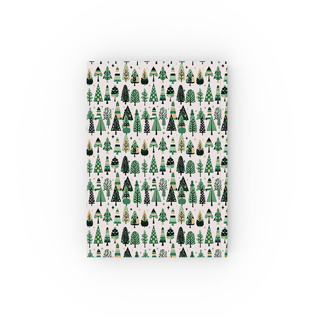 Mini Vintage Green Trees 5.2" x 7.4" Hard Backed Journal with 128 blank pages